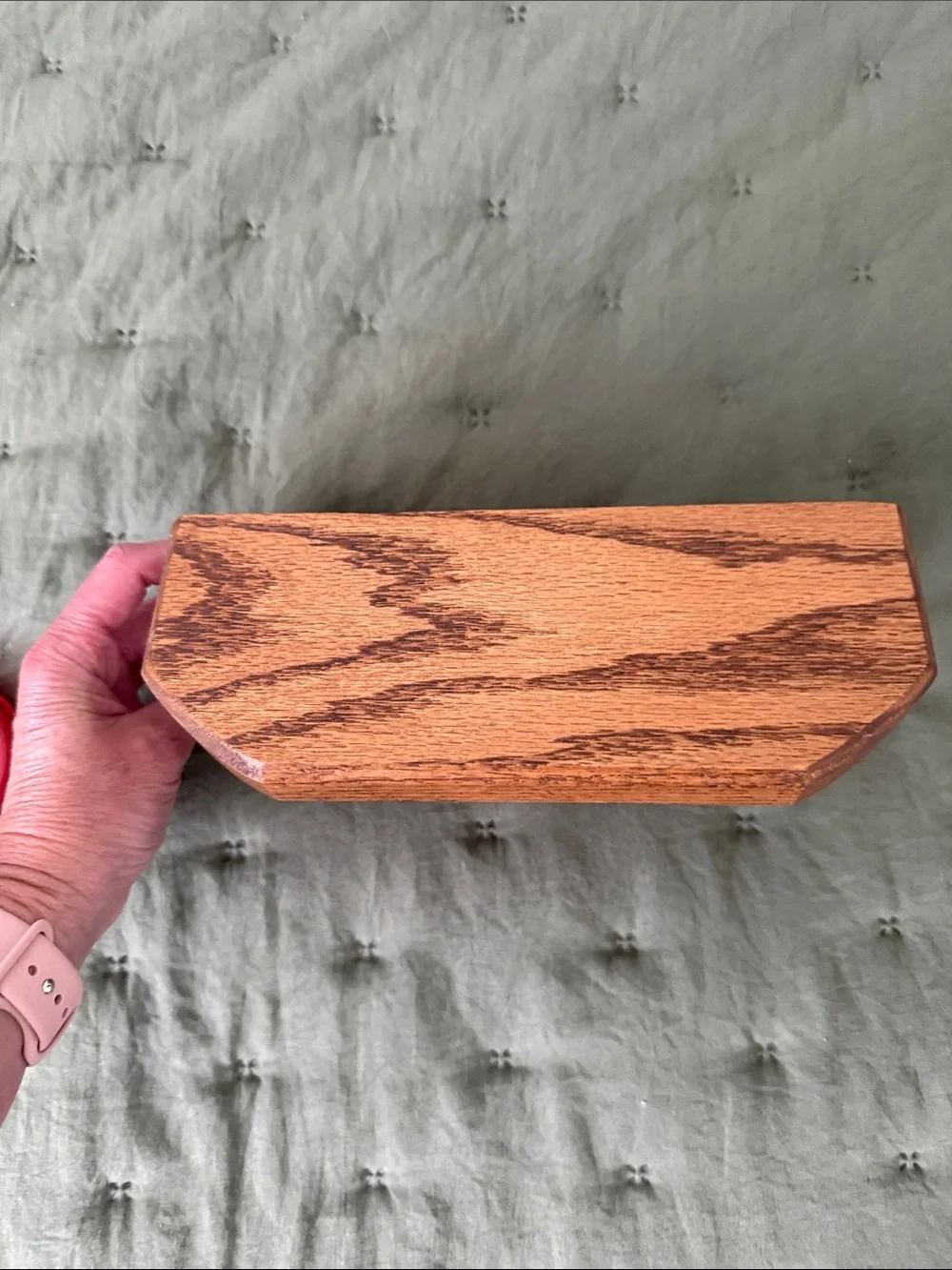 Vintage Happythings Solid Oak Heart Wall Shelf  Jewelry Rack Handcrafted Aurora